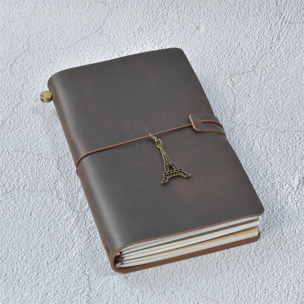 100% Genuine Leather Journal Refillable Travel Notebook Retro DIY Handmade Diary Sketchbook School