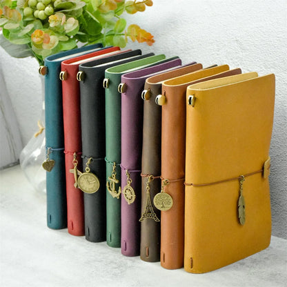 100% Genuine Leather Journal Refillable Travel Notebook Retro DIY Handmade Diary Sketchbook School