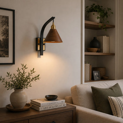 Scandinavian Modern Wall Light Wall Mounted Wooden Arm