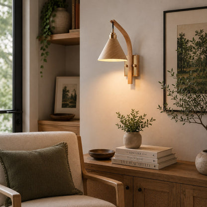 Scandinavian Modern Wall Light Wall Mounted Wooden Arm