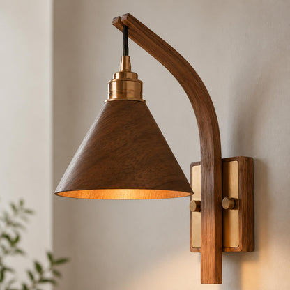 Scandinavian Modern Wall Light Wall Mounted Wooden Arm