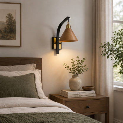 Scandinavian Modern Wall Light Wall Mounted Wooden Arm