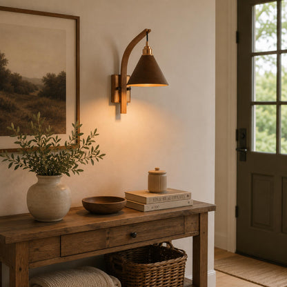 Scandinavian Modern Wall Light Wall Mounted Wooden Arm