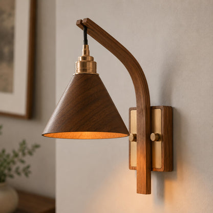 Scandinavian Modern Wall Light Wall Mounted Wooden Arm