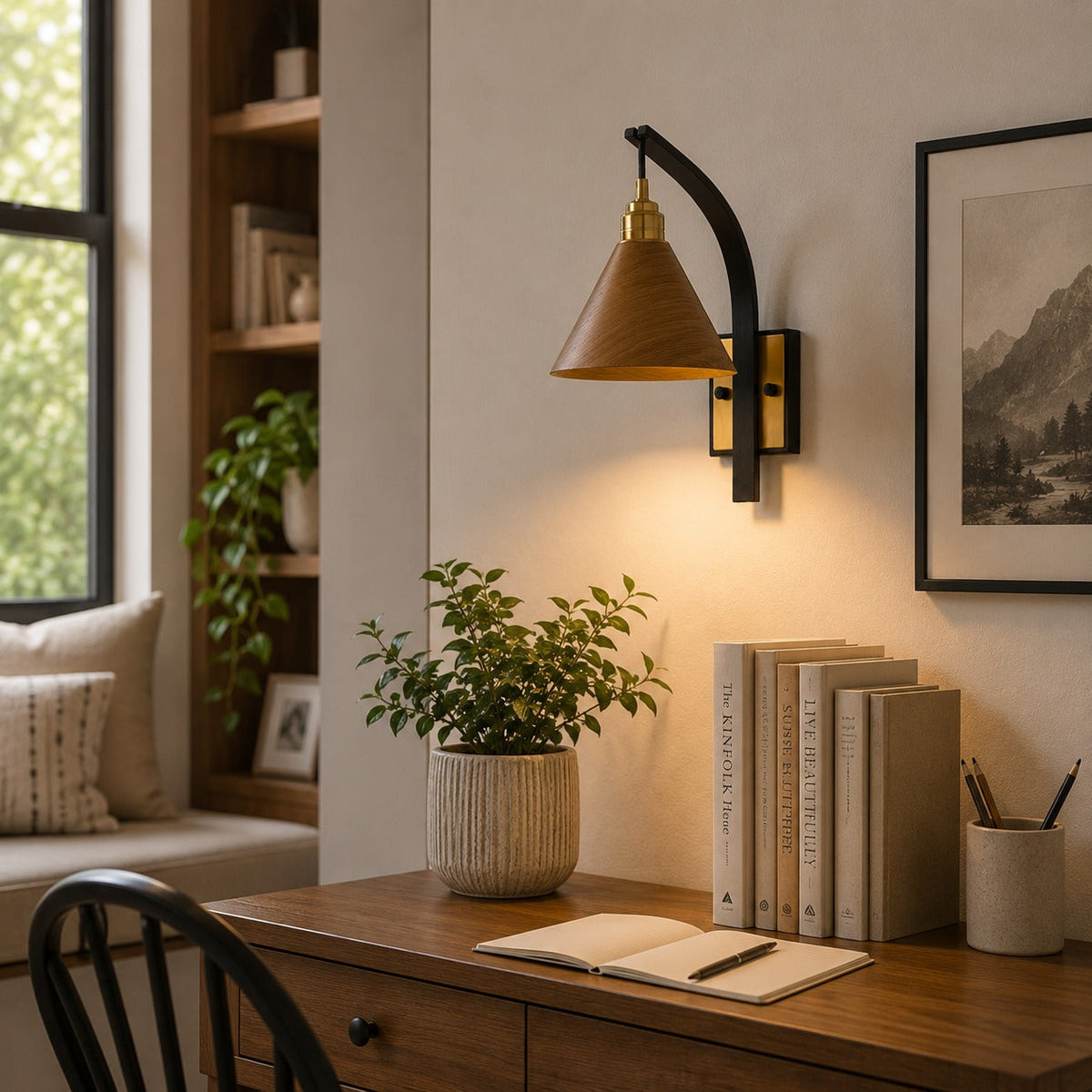 Scandinavian Modern Wall Light Wall Mounted Wooden Arm