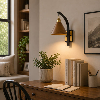 Scandinavian Modern Wall Light Wall Mounted Wooden Arm