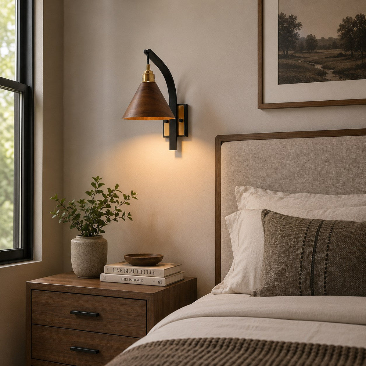 Scandinavian Modern Wall Light Wall Mounted Wooden Arm