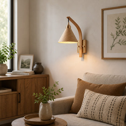 Scandinavian Modern Wall Light Wall Mounted Wooden Arm