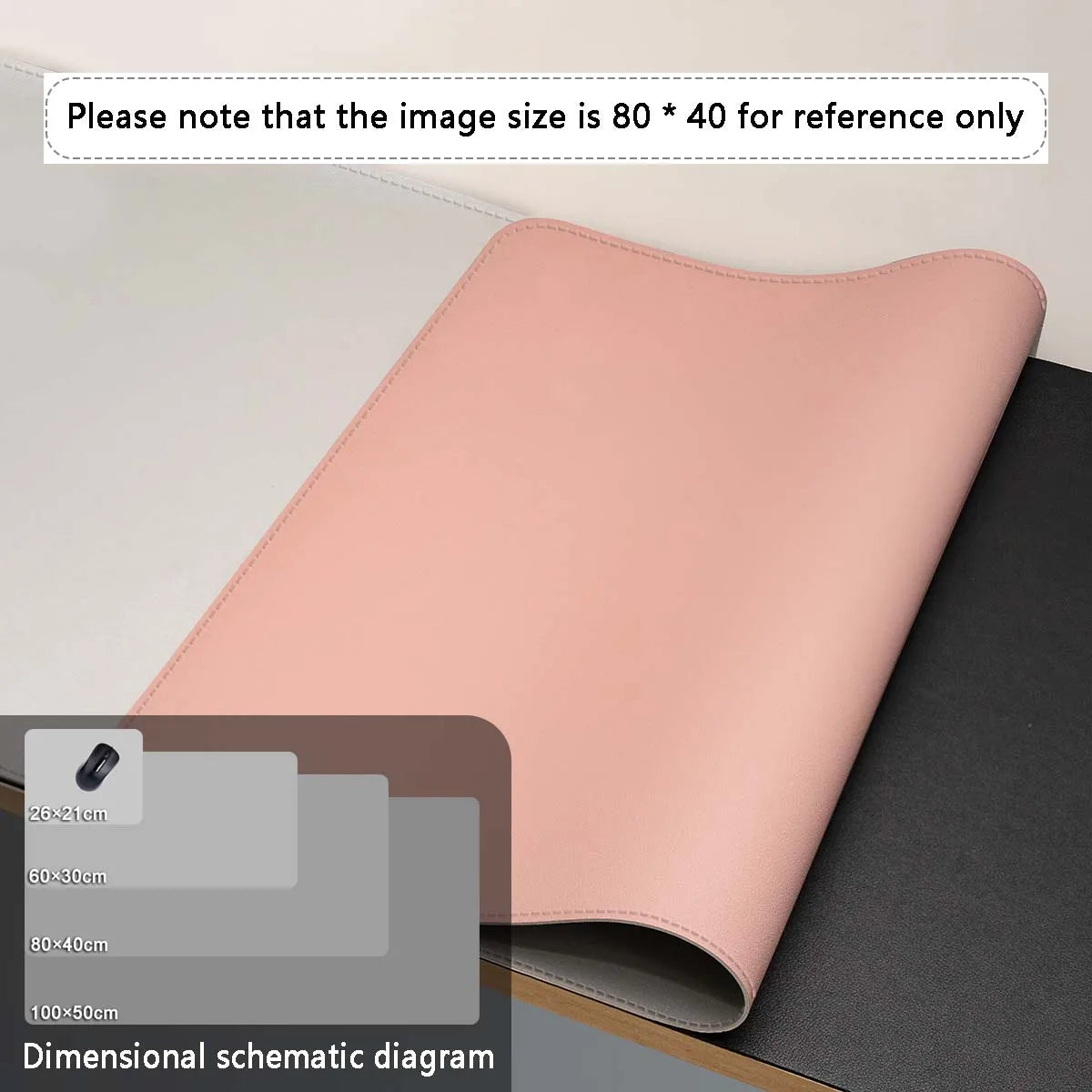 Two-Tone PU Leather Desk Mat – Large Waterproof Mouse Pad