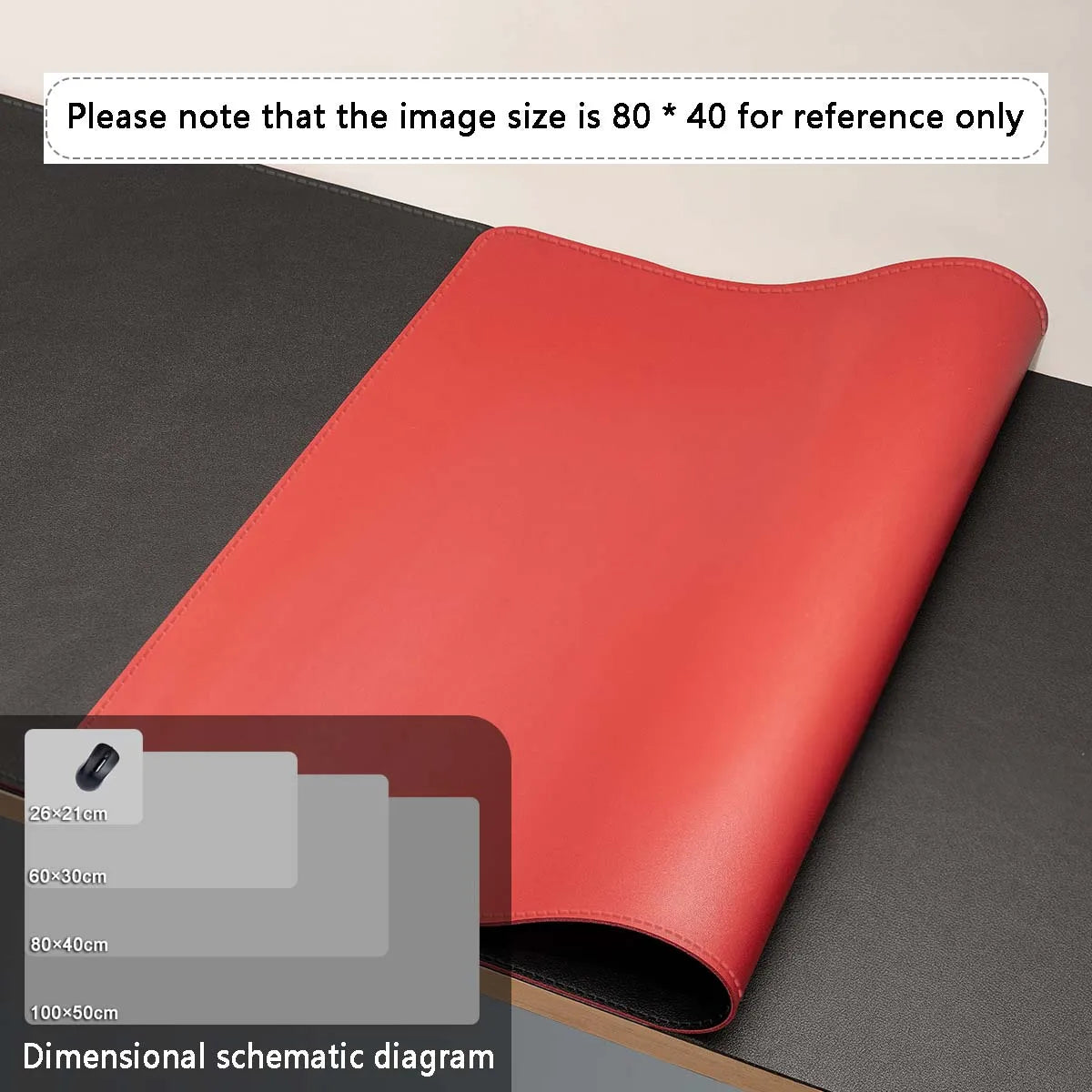 Two-Tone PU Leather Desk Mat – Large Waterproof Mouse Pad