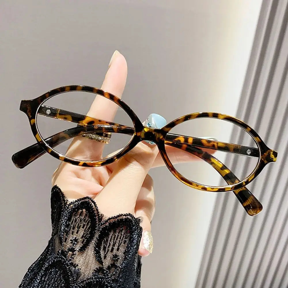 Y2K Retro Oval Frame Glasses Women Female Sweet Cool Eyewear Trend Reading Computer Anti Blue