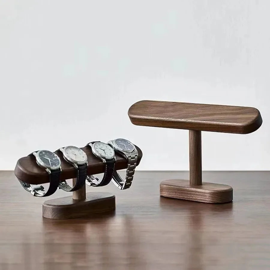Walnut Wood Watch Display Holder Stand Bracelet Jewelry Chain Bracket Desktop Organizer Gift