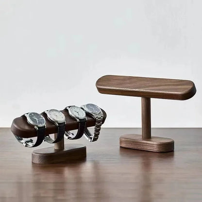 Walnut Wood Watch Display Holder Stand Bracelet Jewelry Chain Bracket Desktop Organizer Gift