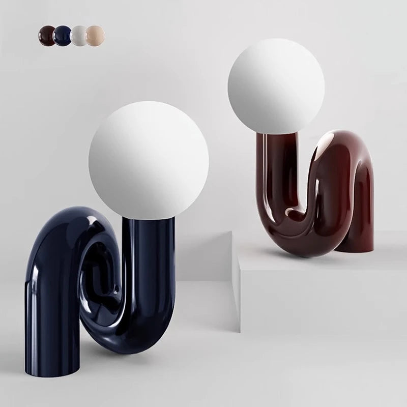 Nordic Glass Desk Lamp – Minimalist LED 3 Colour Modes Decor Light