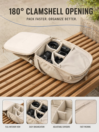 Camera Backpack 16L 22L Water-Resistant Photography Bag