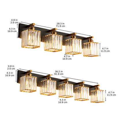 Crystal & Black Gold Wall Sconce 4-Light & 5-Light E27 Vanity Light
