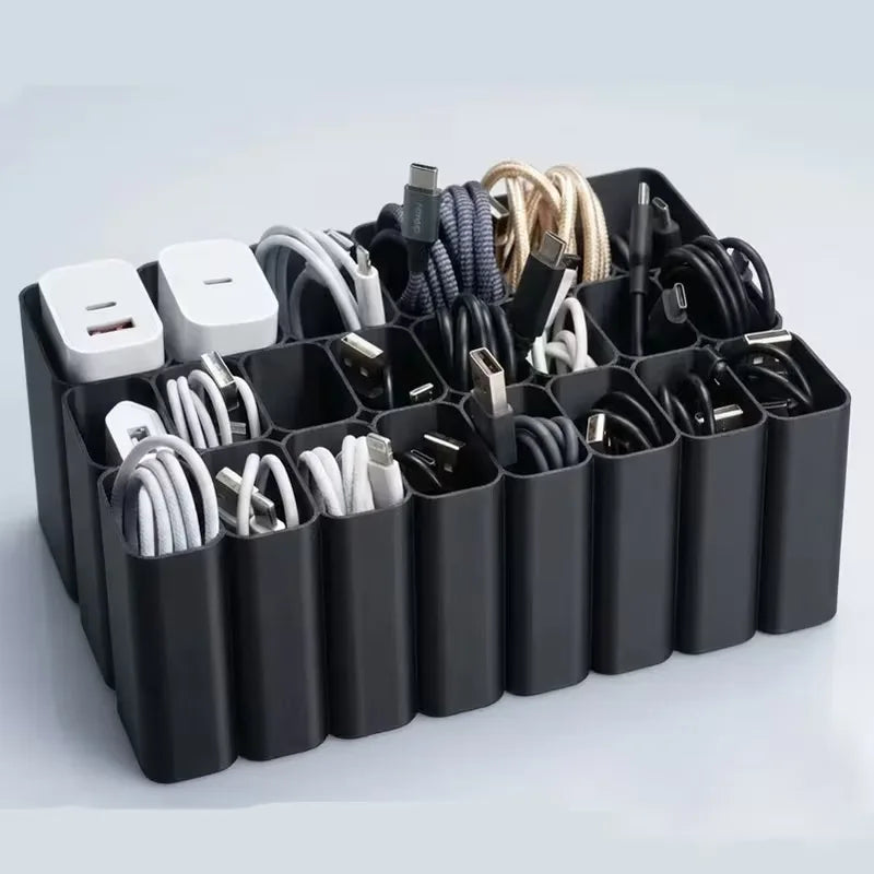 USB Cable Storage Tray Wire Management Box Desktop 11-22