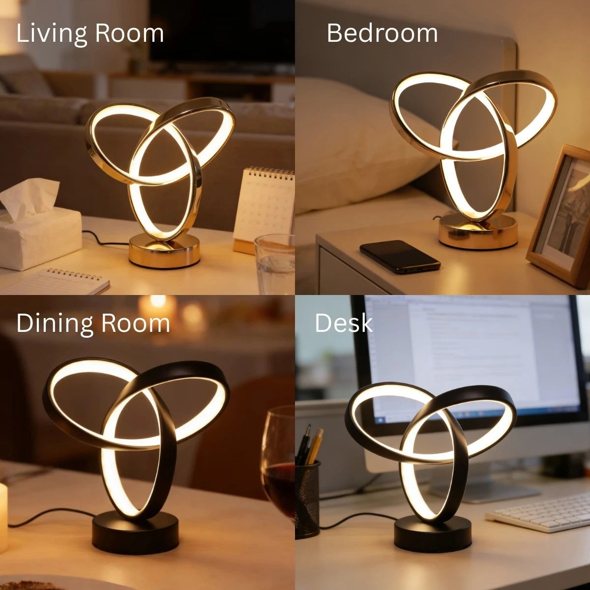 LED USB Dimmable Desk Lamp – Modern Gold Design Eye Care Light