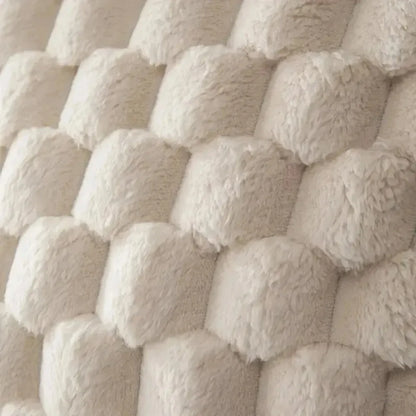 Pineapple Grid Turtle Pattern 3D Soft Plush Throw Pillowcase Cream White For Living Room Sofa