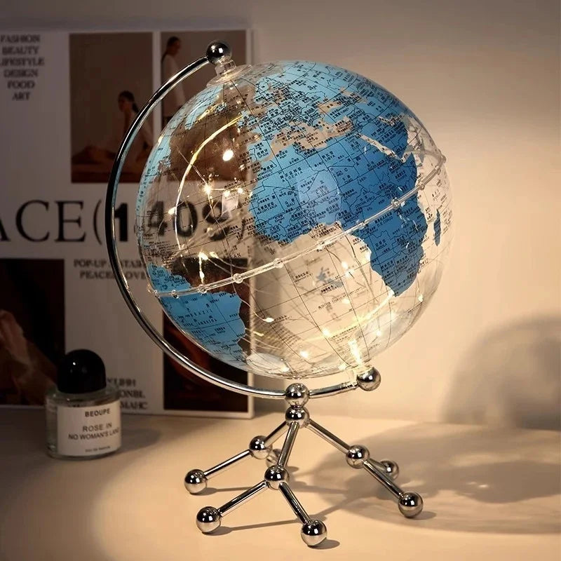 Luxury Modern Globe Ornament With Sailboat Accent Elegant Metal Sculpture For Living Room TV Stand