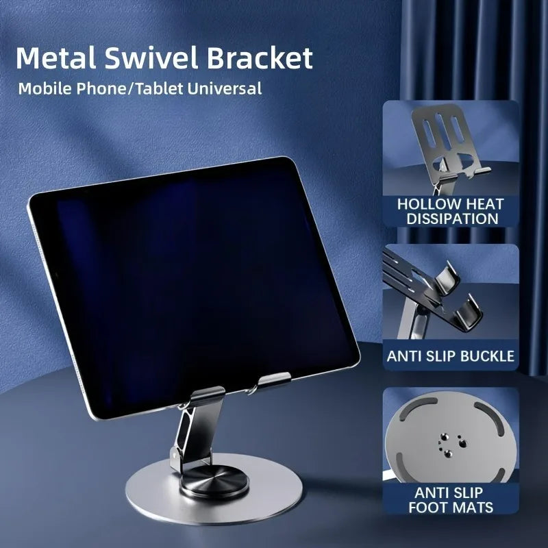 360° Rotating Phone Stand – Foldable Aluminium Desk Holder