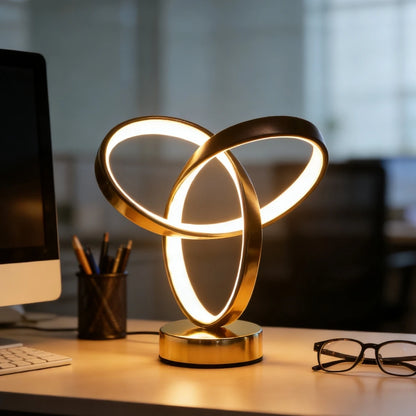 Modern Gold LED USB Desk Lamp Eye Care Indoor Lighting Stepless Dimming Minimalist Design