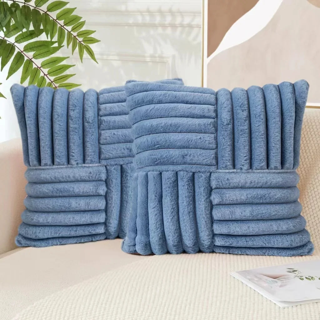 Artificial Plush Throw Pillow Covers Suitable for Various Occasions Such as Bedding Home