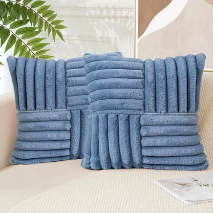 Artificial Plush Throw Pillow Covers Suitable for Various Occasions Such as Bedding Home