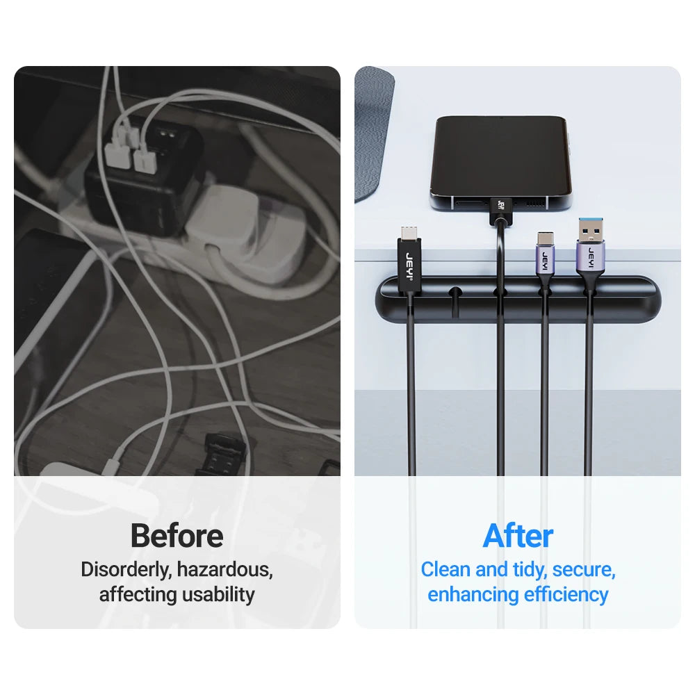 Cable Management Clips – Desk Cord Organiser for USB Cables