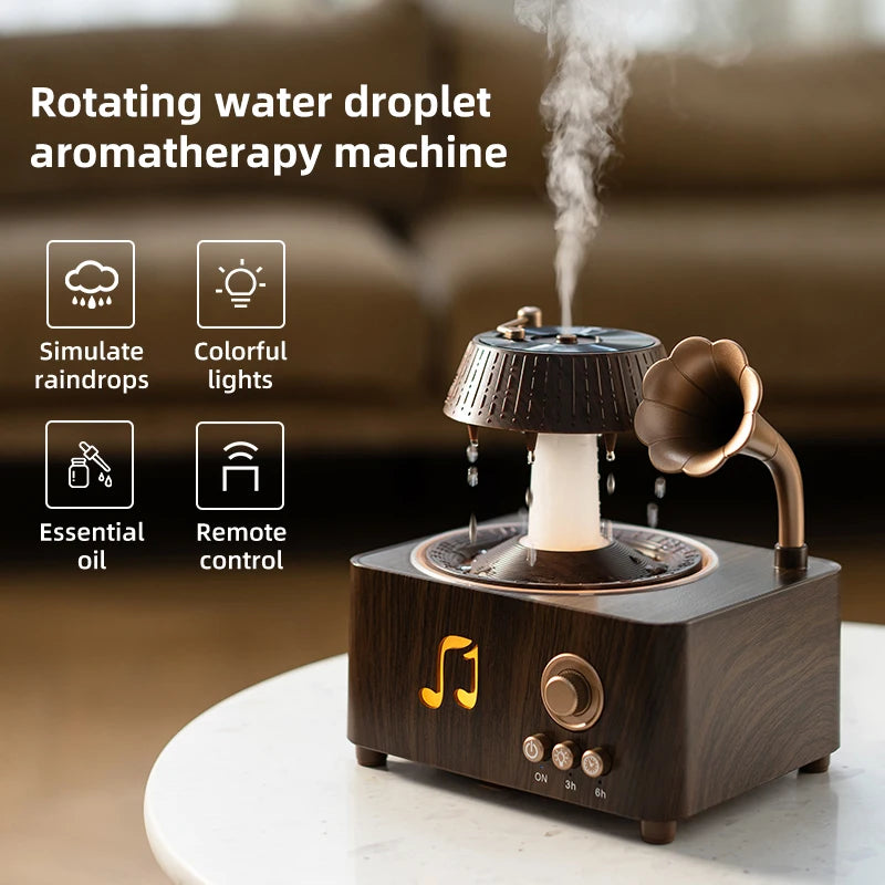 Raindrop Rotating Aroma Diffuser 250ml RGB Remote