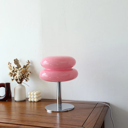 Macaron Dimmable Glass Bedside Lamp Bedroom Lighting Trichromatic Dimming Eye-Care LED