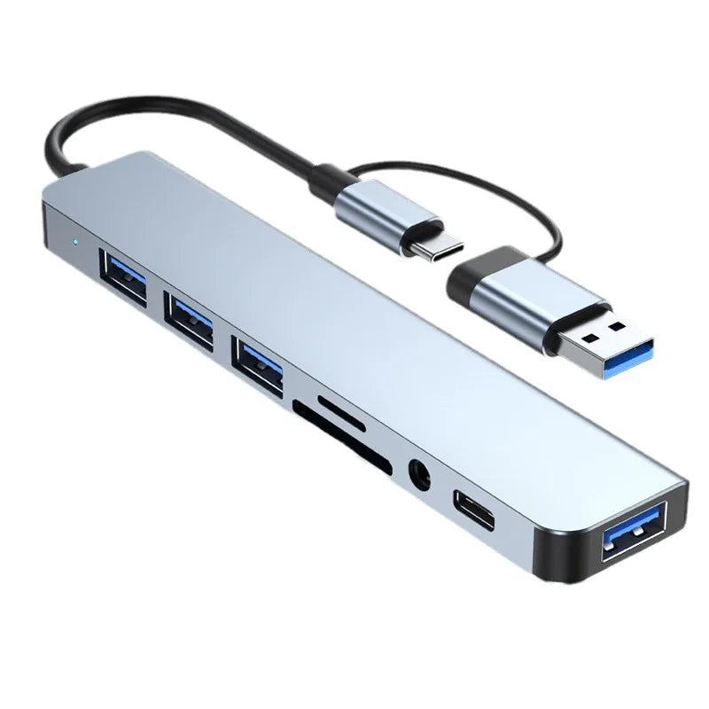 8-in-2 USB-C Hub – Docking Station with HDMI, SD Card & Audio