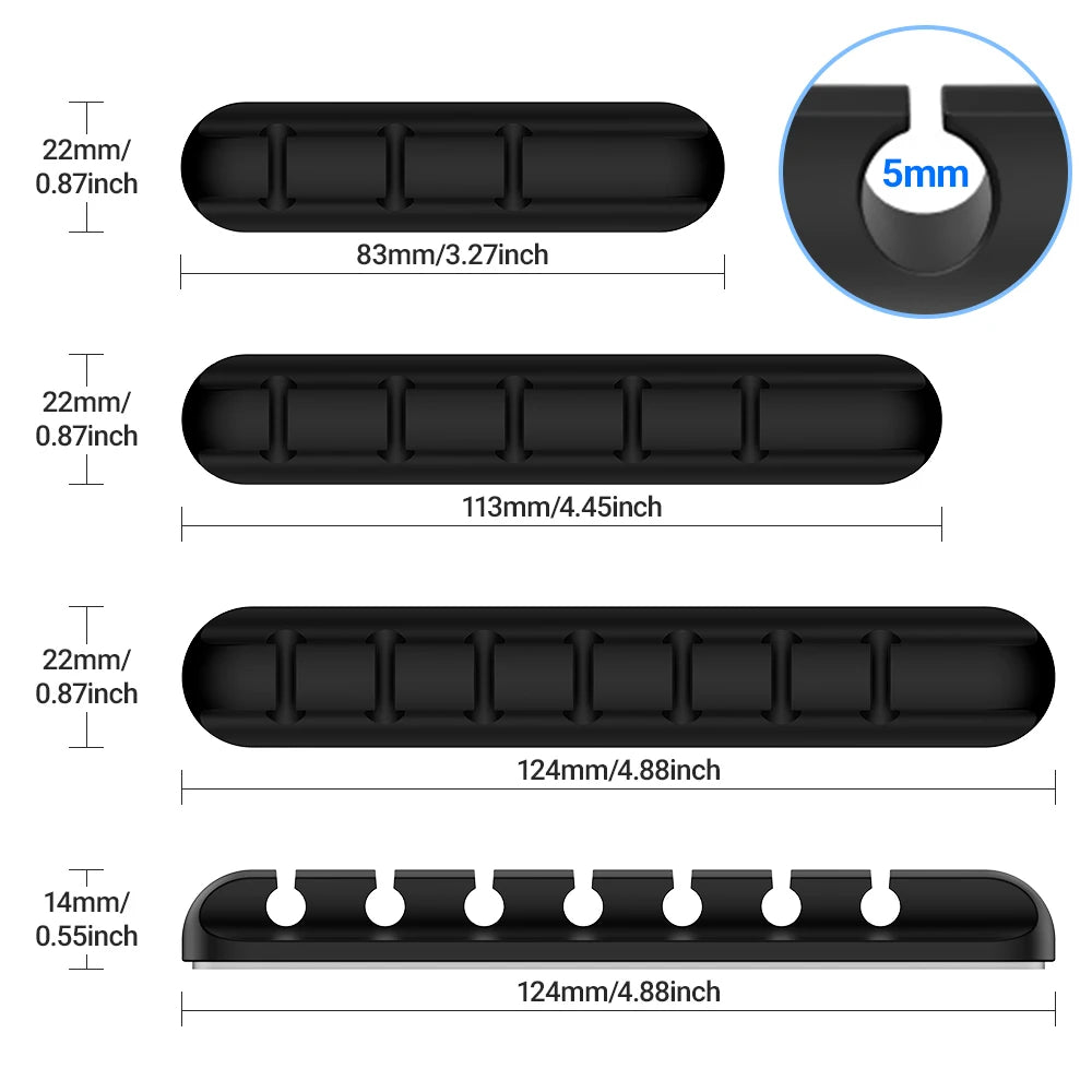 Cable Management Clips – Desk Cord Organiser for USB Cables