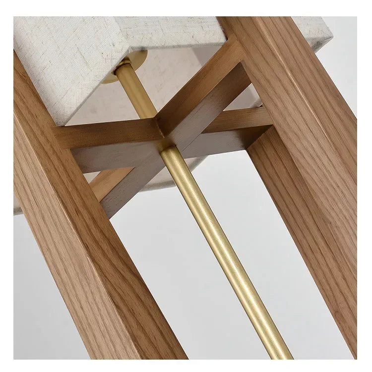 Japanese Solid Wood Floor Lamp Living Room Bedroom Hotel Tea Room Standing Light Rice Paper Shade