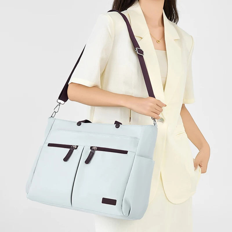 Nylon Ladies Laptop Bag Lightweight Shoulder Briefcase