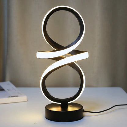 Spiral LED Table Lamp 3-Color USB Bedside Night Light