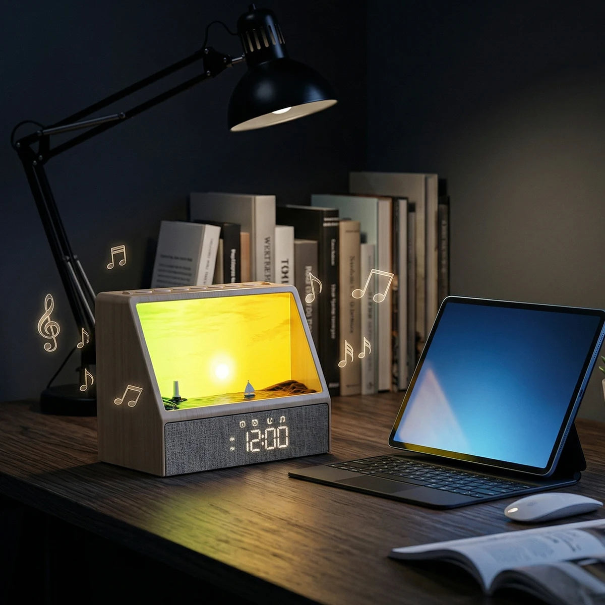 Sunrise Alarm Clock Table Light White Noise Wake Up With Soothing Sounds Bluetooth Sleep Aid Night