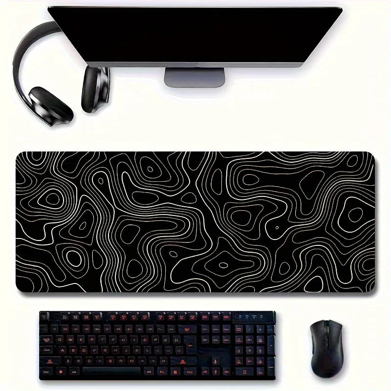 Large Extended Mouse Pad – Non-Slip Rubber Stitched Edge Desk Mat