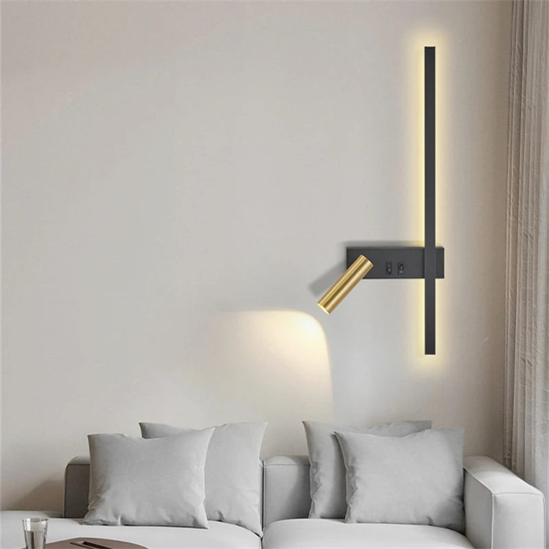 Nordic Modern LED Wall Lamp Creative Living Room Sofa Background Bedside Reading Decorative Light