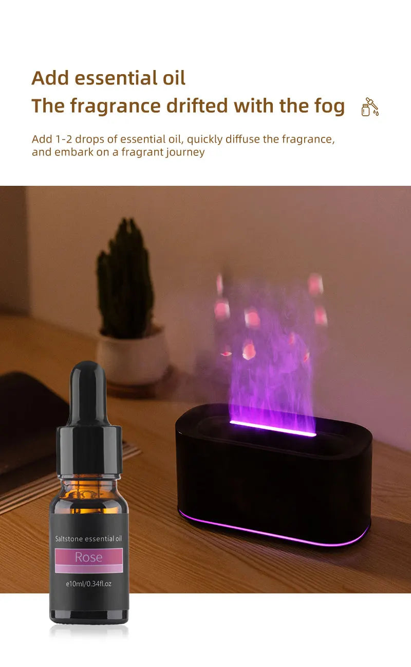Flame Essential Oil Diffuser – LED Aromatherapy Humidifier