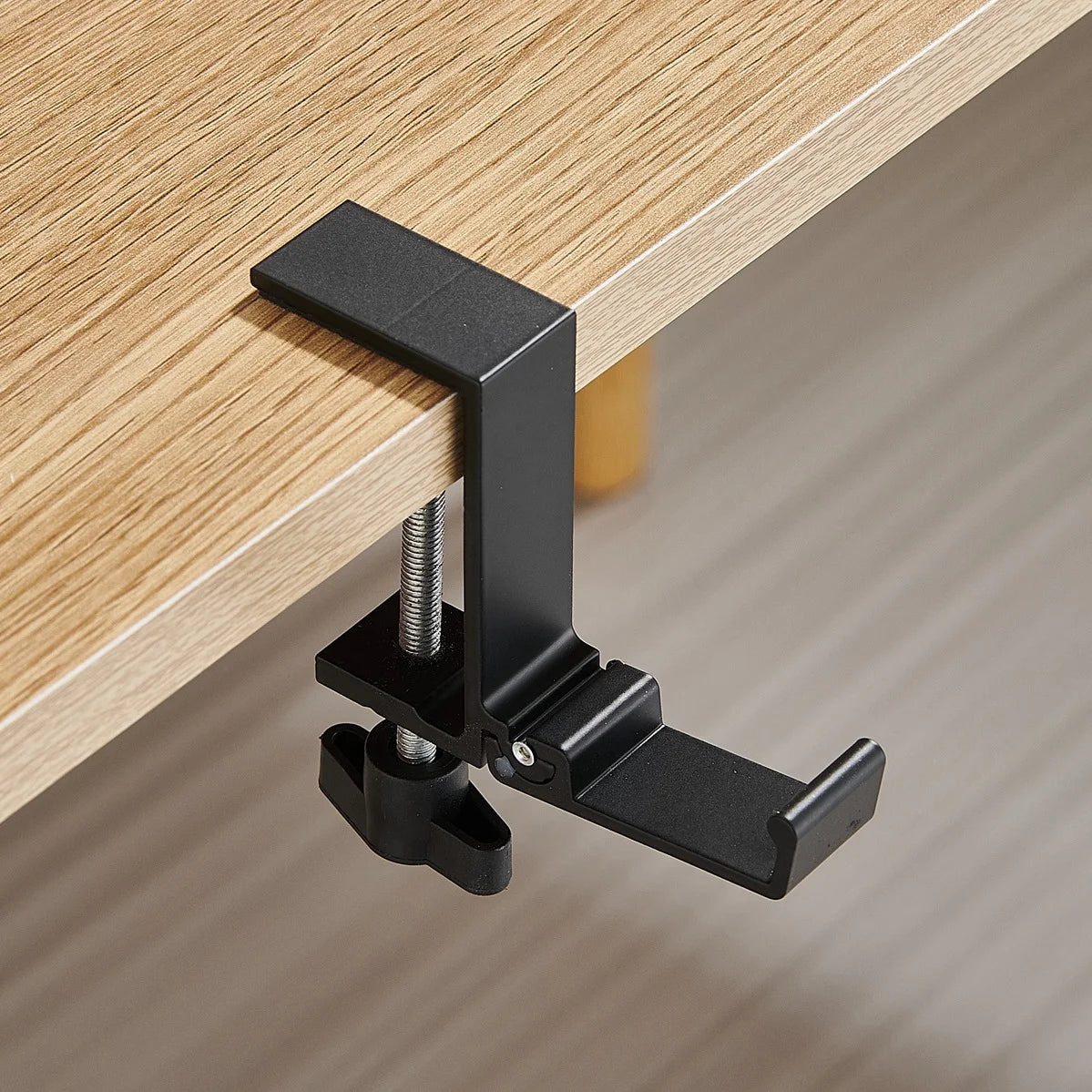 Punch-Free Desk Hook Under-Desk Bag Hanger Aluminium Portable