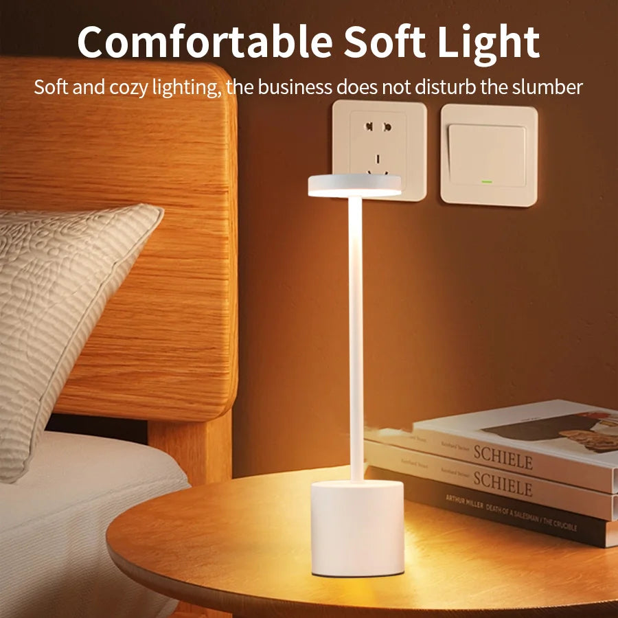 USB Rechargeable Desk Lamp – Touch Stepless Dimmer 3 Colour Modes