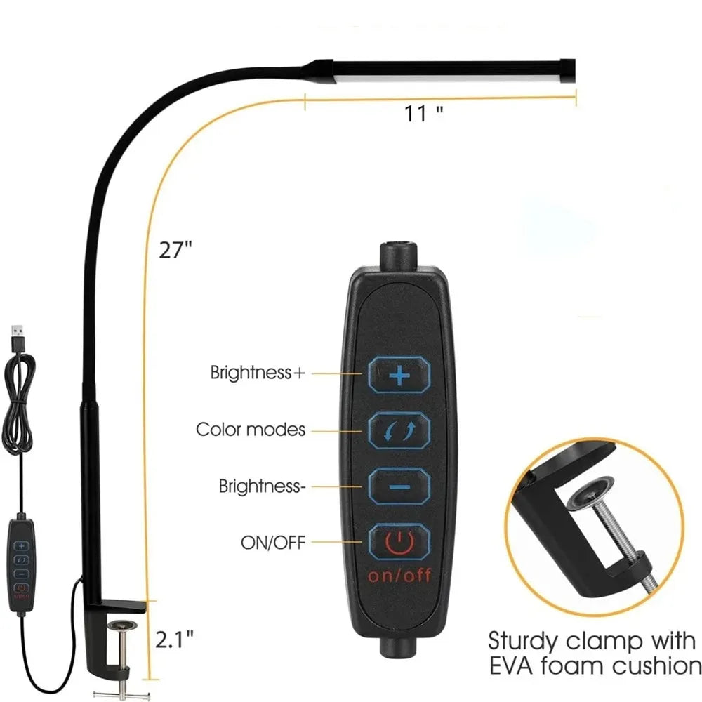 LED Architect Desk Lamp – Double Head Gooseneck 5 Colour Dimmer