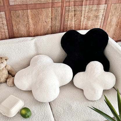 Four-Leaf Clover Plush Cushion Faux Fur Sofa & Floor Pillow 30cm