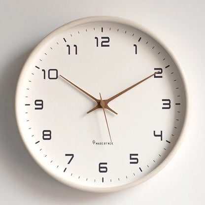 Nordic Scandinavian Solid Wood Wall Clock Silent Quartz Movement Three Size Options