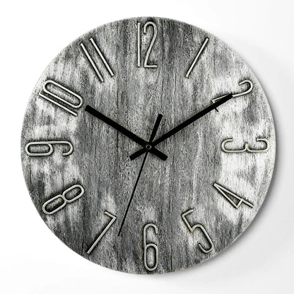 12 inch Minimalist Wall Clock 4mm 3D Numbers Silent Sweep Movement Perfect For Living Room Bedroom