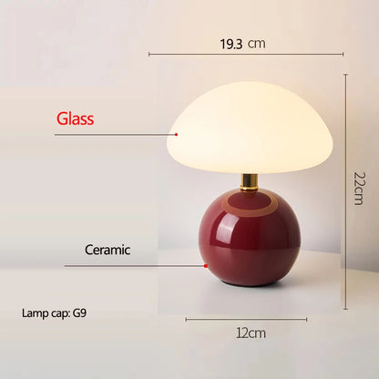Ceramic Mushroom Table Lamp Bedside Bedroom Nightstand