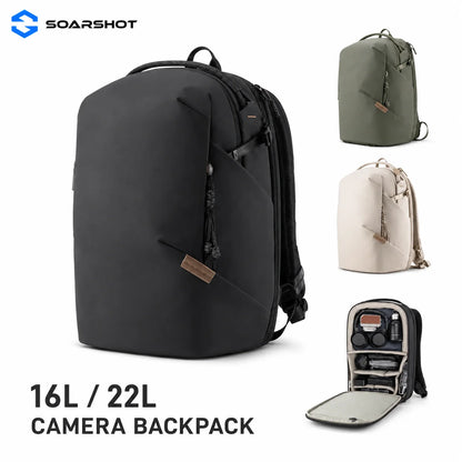 Camera Backpack 16L 22L Water-Resistant Photography Bag