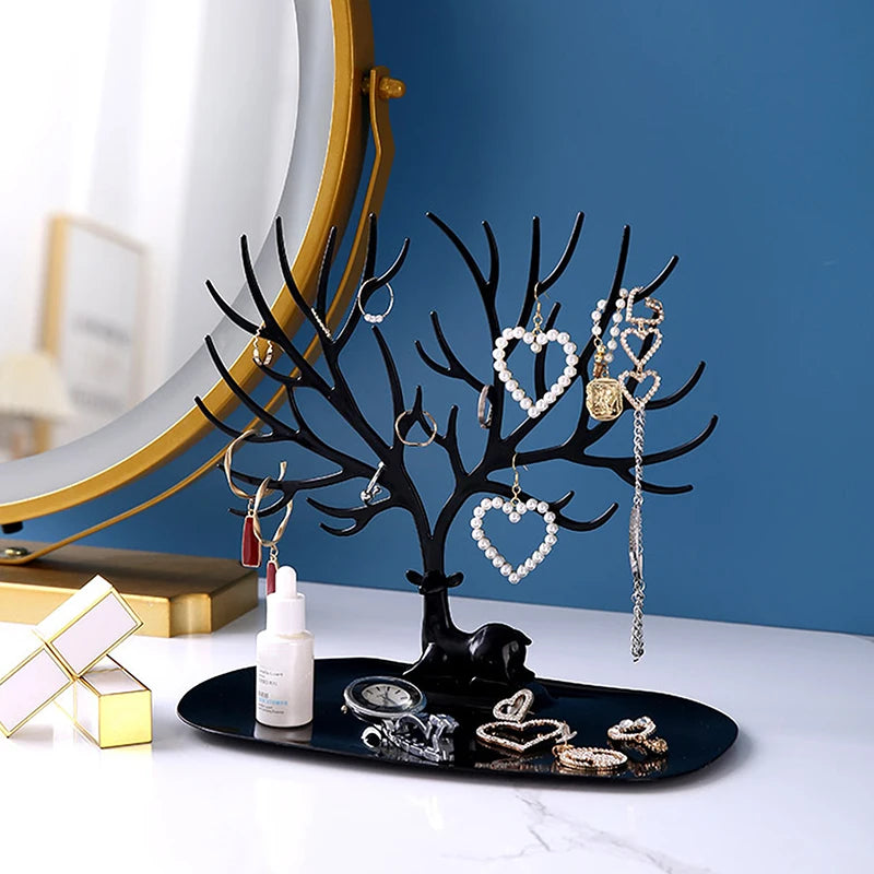Jewelry Tree Stand Earring and Necklace Holder Desk Organiser Home Office Storage