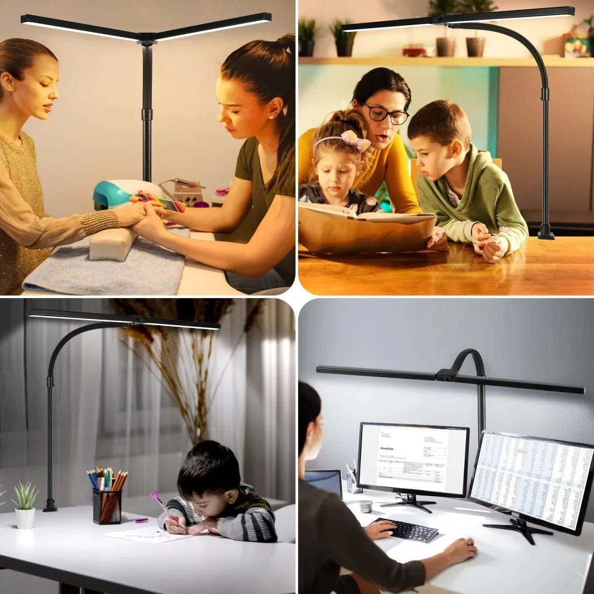 LED Architect Desk Lamp – Double Head Gooseneck 5 Colour Dimmer